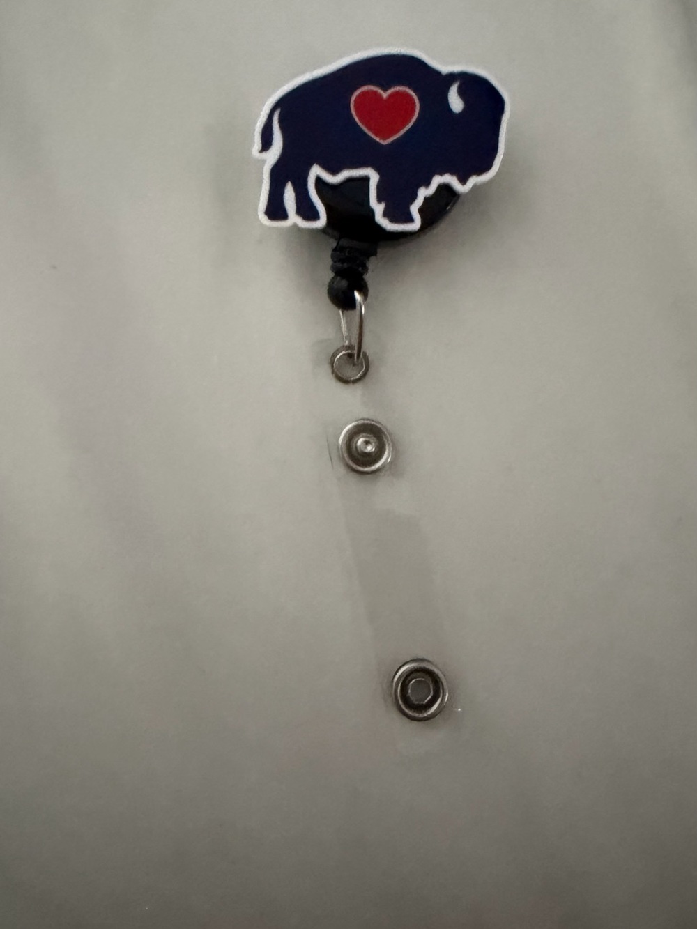 Buffalo Heart Badge Reel - Navy and Red
